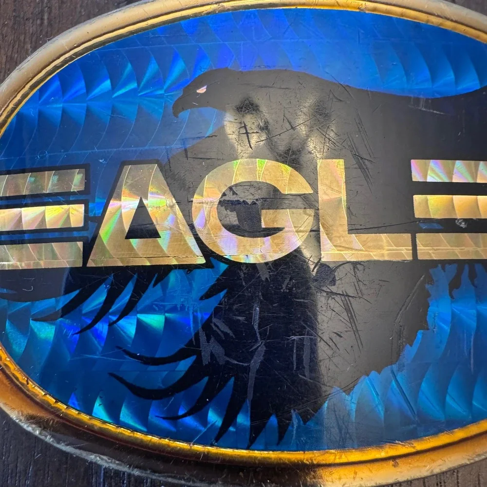 Vintage Eagles Belt Buckle Pacifica‎ Mfg 1977 Oval Metal Western Cowboy
